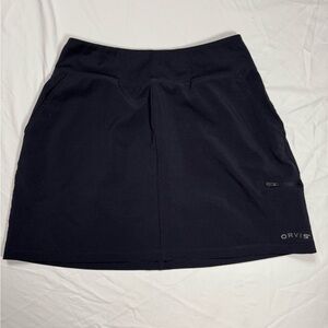 Orvis Women's Black Mini Skirt with shorts and side zipper pocket size XS